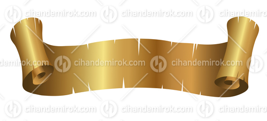 Ripped Curly Horizontal Shiny Golden Banner