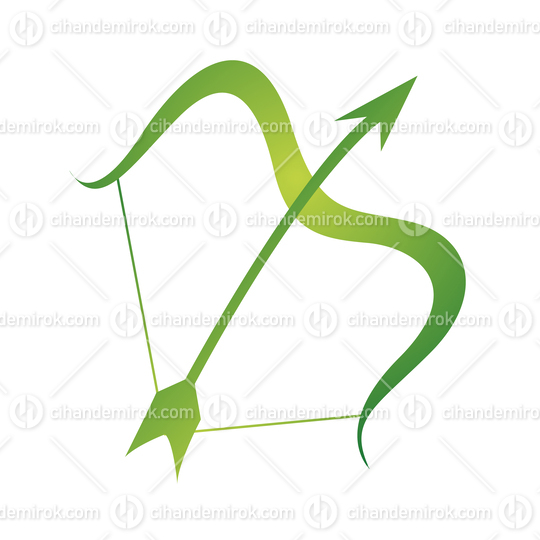 Sagittarius Zodiac Sign with Green Bow and Arrow
