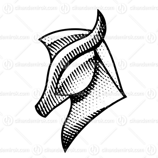 Scratchboard Engraved Horse Profile
