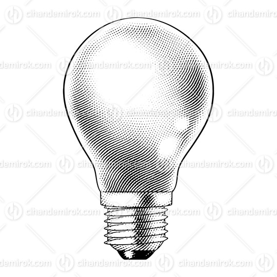 Scratchboard Engraved Lightbulb