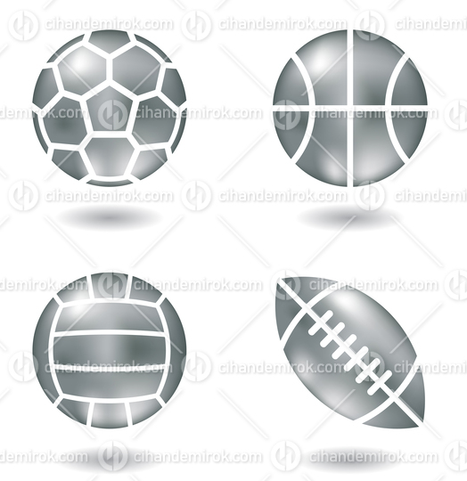 Silver Metal Balls Icons