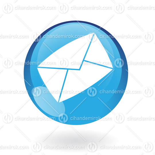 Simplistic  Envelope Symbol on a Blue Sphere