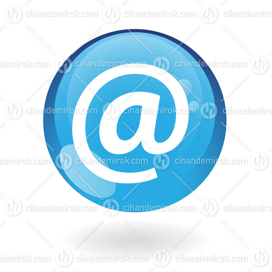 Simplistic Email Symbol on a Blue Sphere