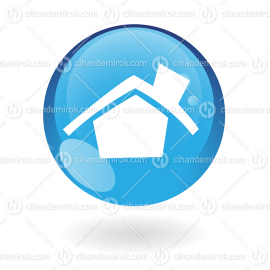 Simplistic Home Symbol on a Blue Sphere