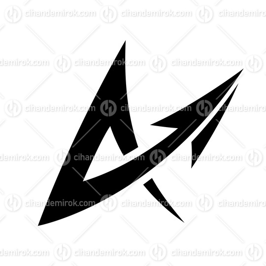 Spiky Arrow Shaped Black Letter A