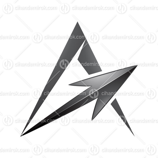 Spiky Triangular Letter A with a Black Arrow