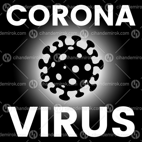 Square Poster of a Black Coronavirus Icon
