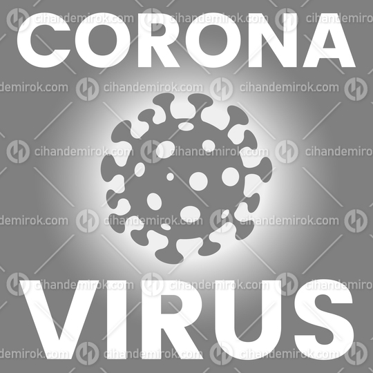Square Poster of a Grey Coronavirus Icon