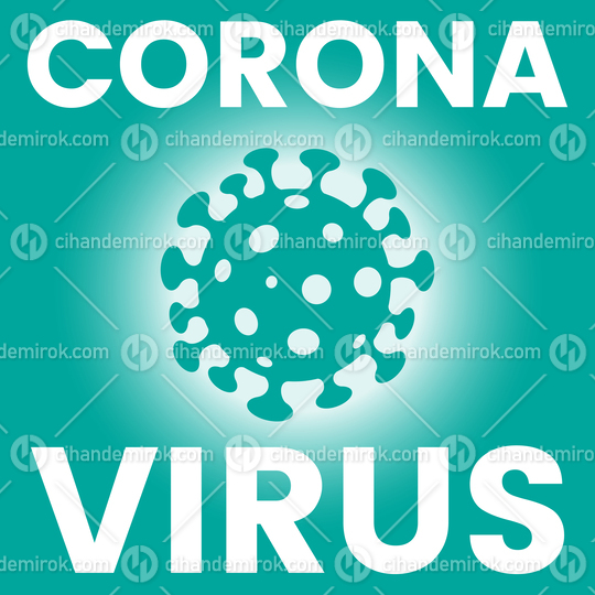 Square Poster of a Persian Green Coronavirus Icon
