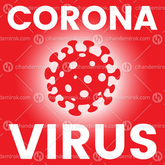Square Poster of a Red Coronavirus Icon