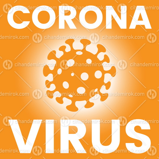 Square Poster of an Orange Coronavirus Icon