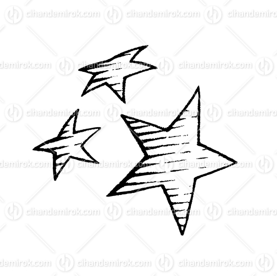 Stars, Scratchboard Engraved Vector