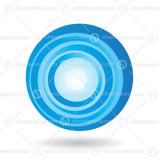 Striped Blue Icon for Letter O Vector Illustration