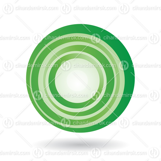 Striped Green Icon for Letter O Vector Illustration