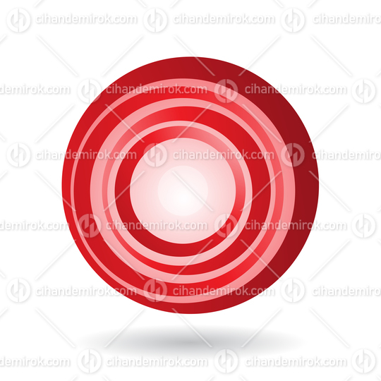 Striped Red Icon for Letter O Vector Illustration