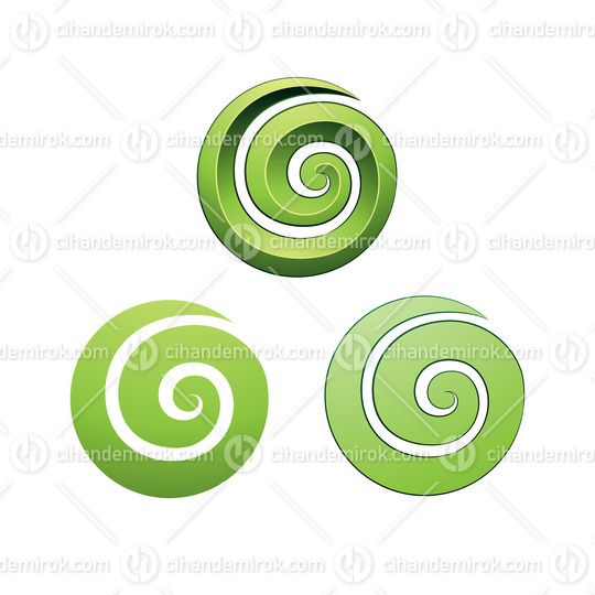 Swirly Round Green Shapes