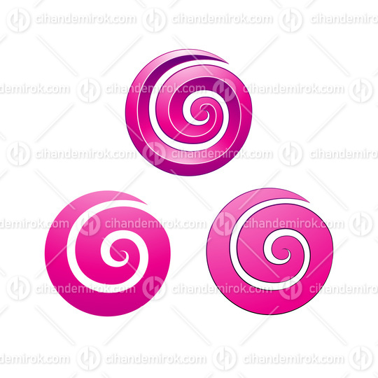 Swirly Round Magenta Shapes