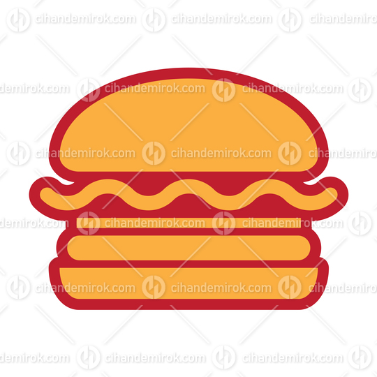 Yellow and Red Fast Food Burger Logo Icon - Bundle No: 117